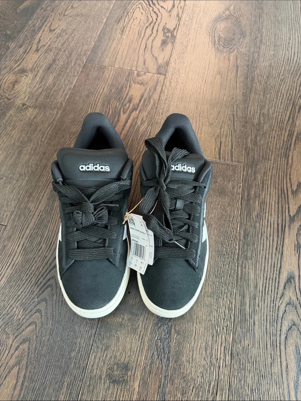 adidas Black Low-Top Athletic Sneakers with White Soles